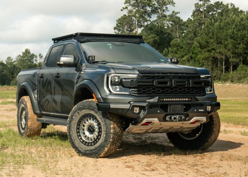 Ford Ranger Raptor Front Bumper - Rival 4x4 - Aluminum w/Winch Mount and Recovery Points - `24-`26